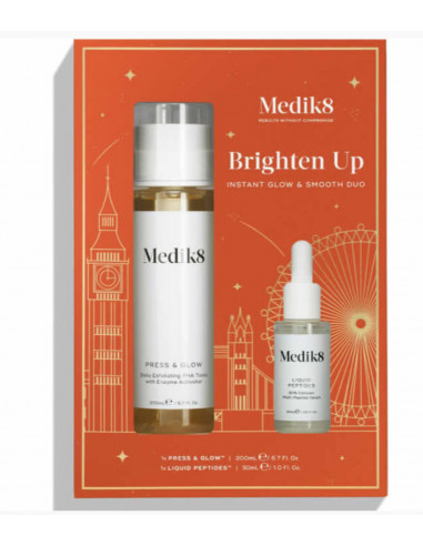 Medik8 Brighten Up Press And Glow 200ml + Liquid Peptides 30ml