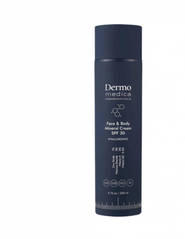 Dermomedica Face and Body Mineral Cream SPF 30 krem nawilża i koi podrażnienia 200ml